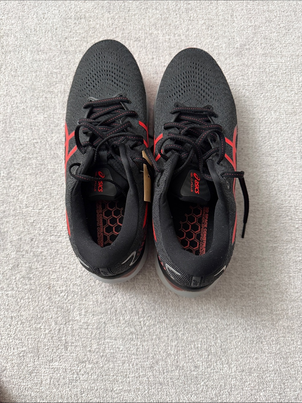 Asics Black with Red Men’s Athletic Running Shoes